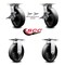 Service Caster 8 Inch Glass Filled Nylon Caster Brakes/Swivel Locks and 2 Rigid SCC, 2PK SCC-35S820-GFNB-SLB-BSL-2-R-2 - alternate 3